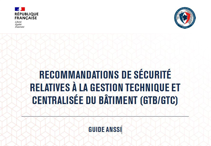 Capture d'écran de la couverture du guide officiel de l'ANSSI 2026 détaillant les recommandations de sécurité pour la gestion technique du bâtiment (GTB/GTC).